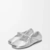 Ballerina Pebble Soft in nappa laminata argento Ballerina Pebble Soft in nappa laminata argento