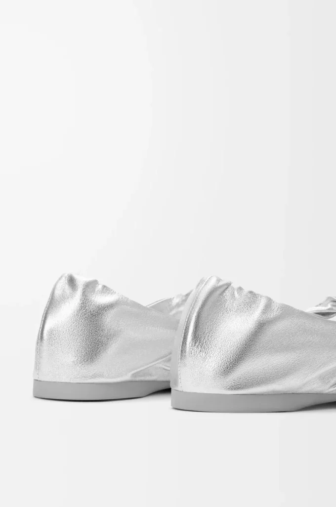 Ballerina Pebble Soft in nappa laminata argento Ballerina Pebble Soft in nappa laminata argento