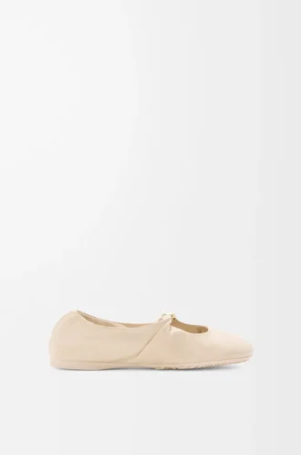 Ballerina Pebble Soft in pelle di agnello nappa color Dough