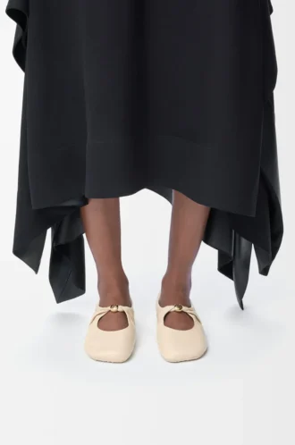 Ballerina Pebble Soft in pelle di agnello nappa color Dough