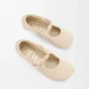 Ballerina Pebble Soft in pelle di agnello nappa color Dough Ballerina Pebble Soft in pelle di agnello nappa color Dough