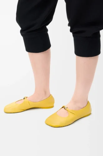 Ballerina Pebble Soft in pelle di agnello nappa Dandelion