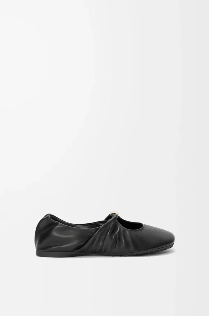 Ballerina Pebble Soft in pelle di agnello nappa nera Ballerina Pebble Soft in pelle di agnello nappa nera