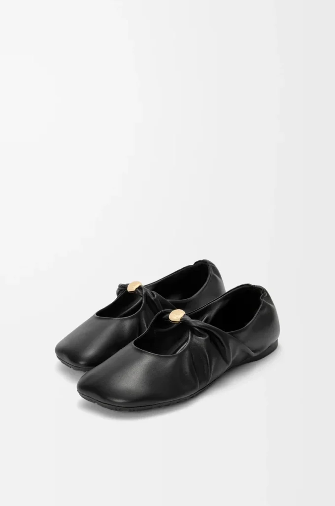 Ballerina Pebble Soft in pelle di agnello nappa nera Ballerina Pebble Soft in pelle di agnello nappa nera