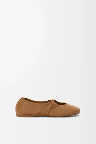 Ballerina Pebble Soft in pelle di agnello nappa Oak