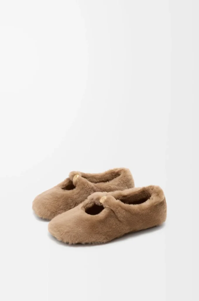 Ballerina Pebble Soft in shearling Oak