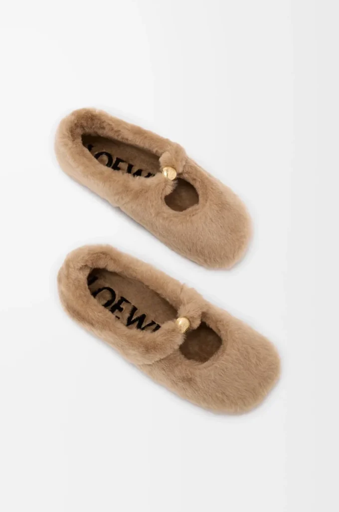 Ballerina Pebble Soft in shearling Oak