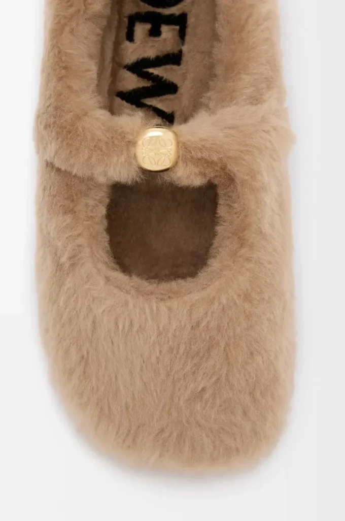 Ballerina Pebble Soft in shearling Oak