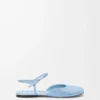 Ballerine con cinturino alla caviglia in camoscio impreziosito da strass, colore azzurro Ballerine con cinturino alla caviglia in camoscio impreziosito da strass, colore azzurro