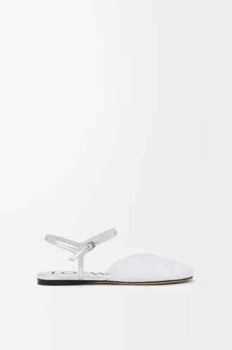 Ballerine con cinturino alla caviglia in mesh decorato Trasparente