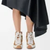 Ballet Runner 2.0 alta in pelle scamosciata e shearling Marrone chiaro/Bianco