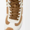 Ballet Runner 2.0 alta in pelle scamosciata e shearling Marrone chiaro/Bianco