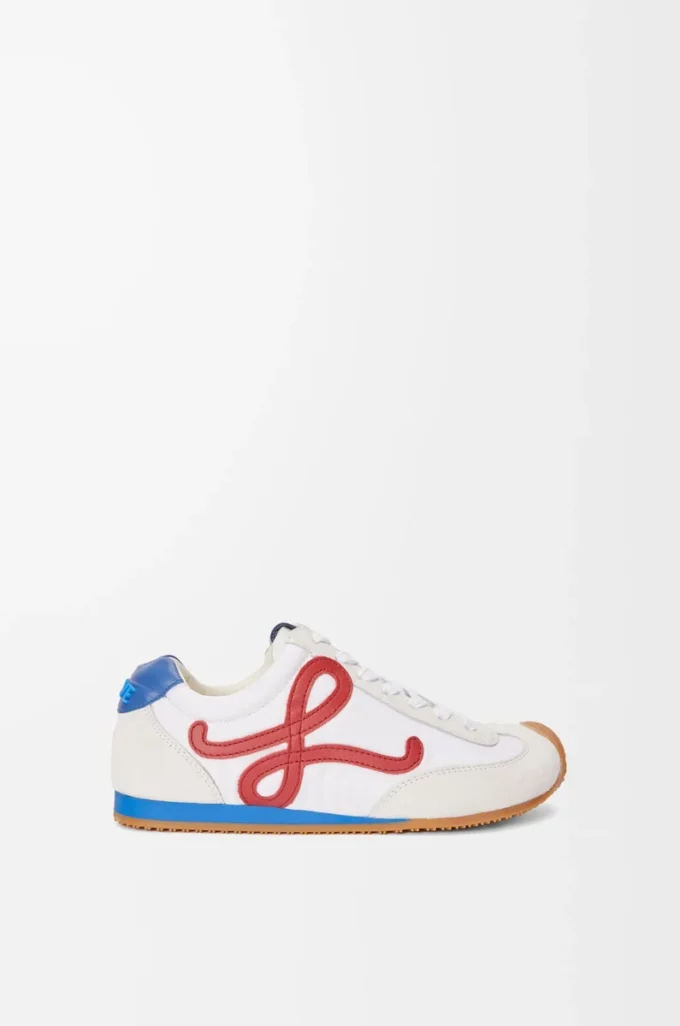 Ballet Runner 2.0 in nylon e pelle di vitello Bianco/Rosso/Blu Ballet Runner 2.0 in nylon e pelle di vitello Bianco/Rosso/Blu
