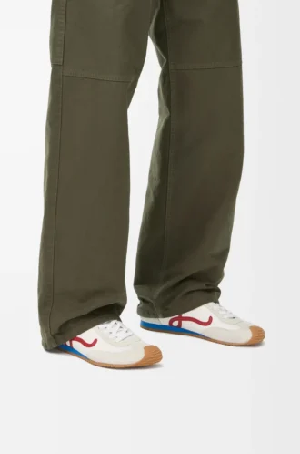 Ballet Runner 2.0 in nylon e pelle di vitello Bianco/Rosso/Blu