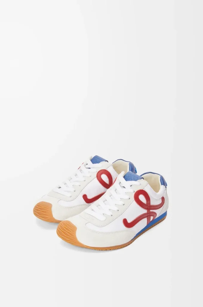 Ballet Runner 2.0 in nylon e pelle di vitello Bianco/Rosso/Blu Ballet Runner 2.0 in nylon e pelle di vitello Bianco/Rosso/Blu