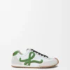 Ballet Runner 2.0 in nylon e pelle di vitello Bianco/Verde erba/Arancione scuro