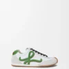 Ballet Runner 2.0 in nylon e pelle di vitello Bianco/Verde erba/Arancione scuro