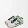 Ballet Runner 2.0 in nylon e pelle di vitello Bianco/Verde erba/Arancione scuro