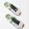 Ballet Runner 2.0 in nylon e pelle di vitello Bianco/Verde erba/Arancione scuro