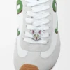 Ballet Runner 2.0 in nylon e pelle di vitello Bianco/Verde erba/Arancione scuro