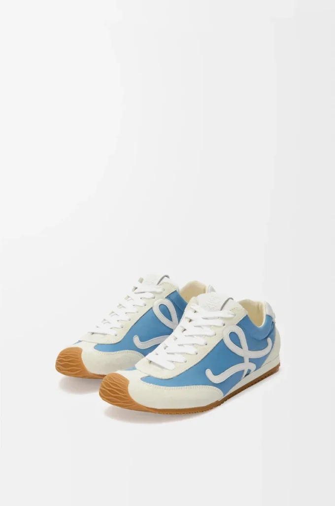 Ballet Runner 2.0 in nylon e pelle di vitello Blu/Bianco/Bianco tenue Ballet Runner 2.0 in nylon e pelle di vitello Blu/Bianco/Bianco tenue
