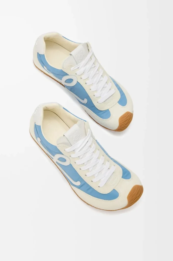 Ballet Runner 2.0 in nylon e pelle di vitello Blu/Bianco/Bianco tenue Ballet Runner 2.0 in nylon e pelle di vitello Blu/Bianco/Bianco tenue