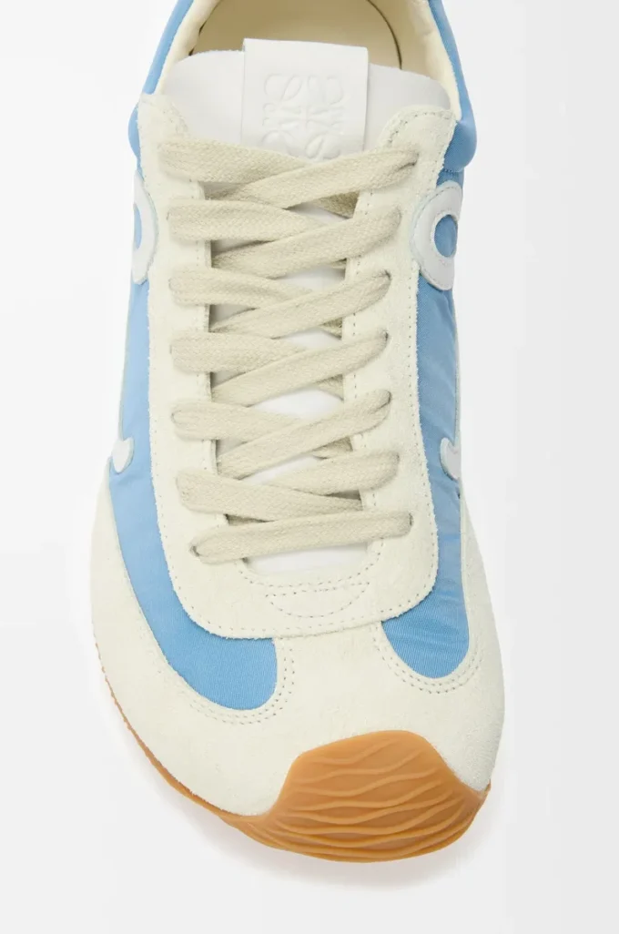 Ballet Runner 2.0 in nylon e pelle di vitello Blu/Bianco/Bianco tenue Ballet Runner 2.0 in nylon e pelle di vitello Blu/Bianco/Bianco tenue
