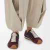 Ballet Runner 2.0 in nylon e pelle di vitello Borgogna/Blu anatra/Pasta