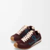Ballet Runner 2.0 in nylon e pelle di vitello Borgogna/Blu anatra/Pasta