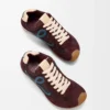 Ballet Runner 2.0 in nylon e pelle di vitello Borgogna/Blu anatra/Pasta
