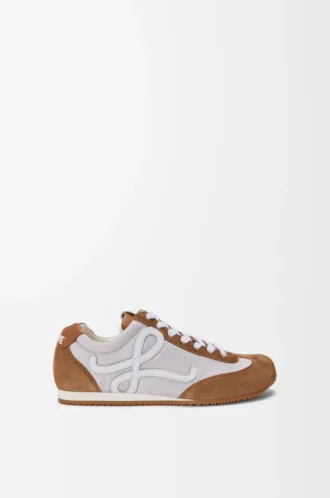Ballet Runner 2.0 in nylon e pelle di vitello Grigio/Bianco/Marrone chiaro