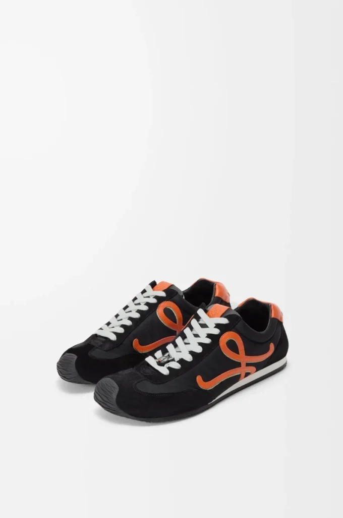 Ballet Runner 2.0 in nylon e pelle di vitello Nero/Arancione/Verde chiaro Ballet Runner 2.0 in nylon e pelle di vitello Nero/Arancione/Verde chiaro