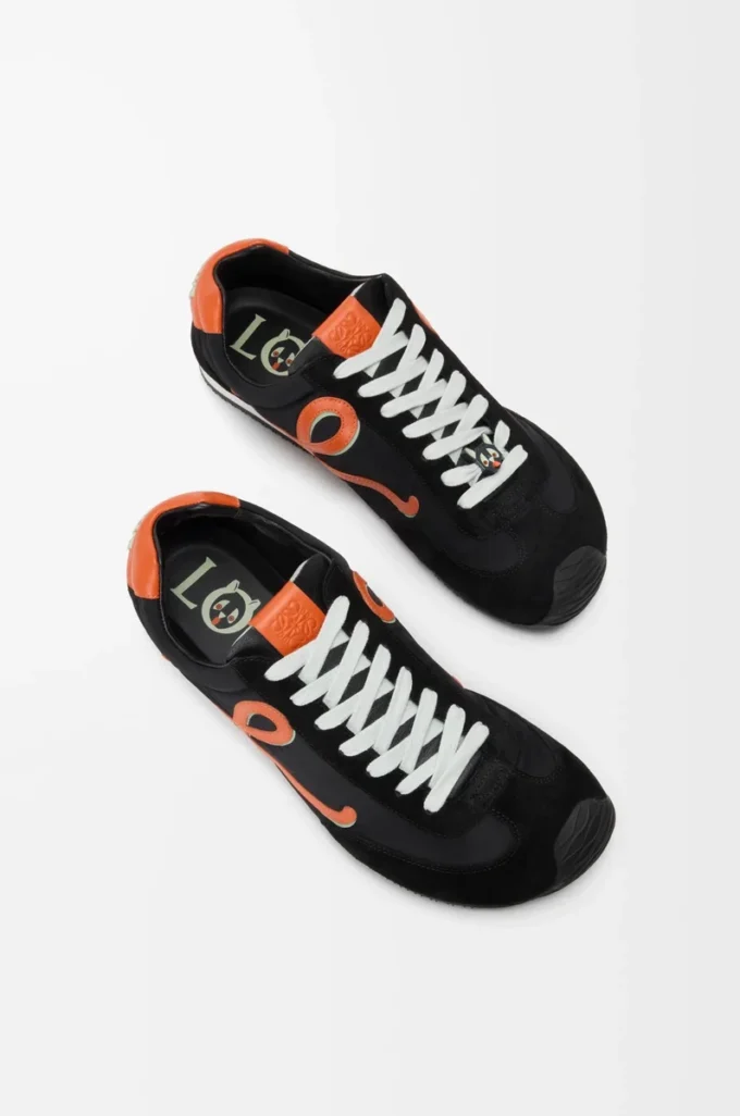 Ballet Runner 2.0 in nylon e pelle di vitello Nero/Arancione/Verde chiaro Ballet Runner 2.0 in nylon e pelle di vitello Nero/Arancione/Verde chiaro