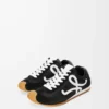 Ballet Runner 2.0 in nylon e pelle di vitello Nero/Bianco