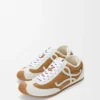Ballet Runner 2.0 in pelle scamosciata e shearling Tan/Bianco