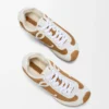 Ballet Runner 2.0 in pelle scamosciata e shearling Tan/Bianco
