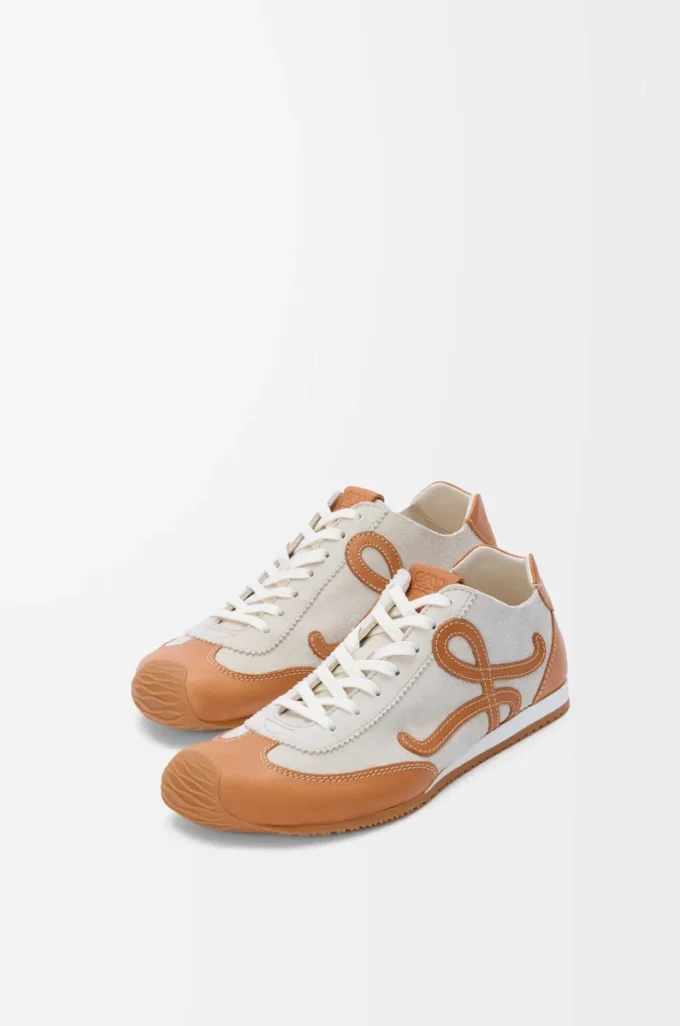 Ballet Runner 2.0 sfoderate in pelle di cervo e pelle di vitello conciata al vegetale Soft White/Tan