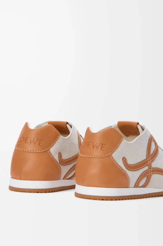 Ballet Runner 2.0 sfoderate in pelle di cervo e pelle di vitello conciata al vegetale Soft White/Tan