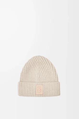 Berretto in cashmere beige chiaro
