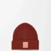 Berretto in cashmere color mogano
