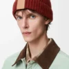 Berretto in cashmere color mogano