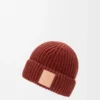 Berretto in cashmere color mogano