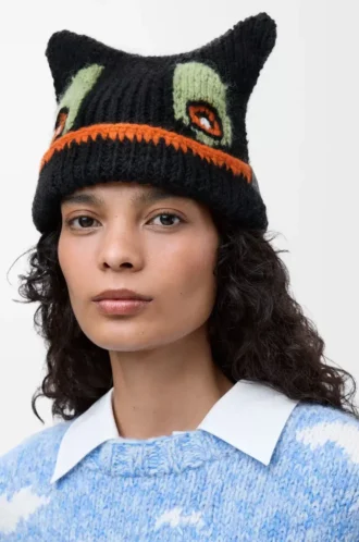 Berretto in misto lana, alpaca e mohair Nero