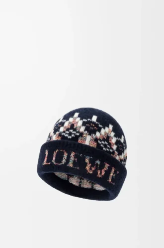 Berretto in misto lana Blu navy/Multicolore