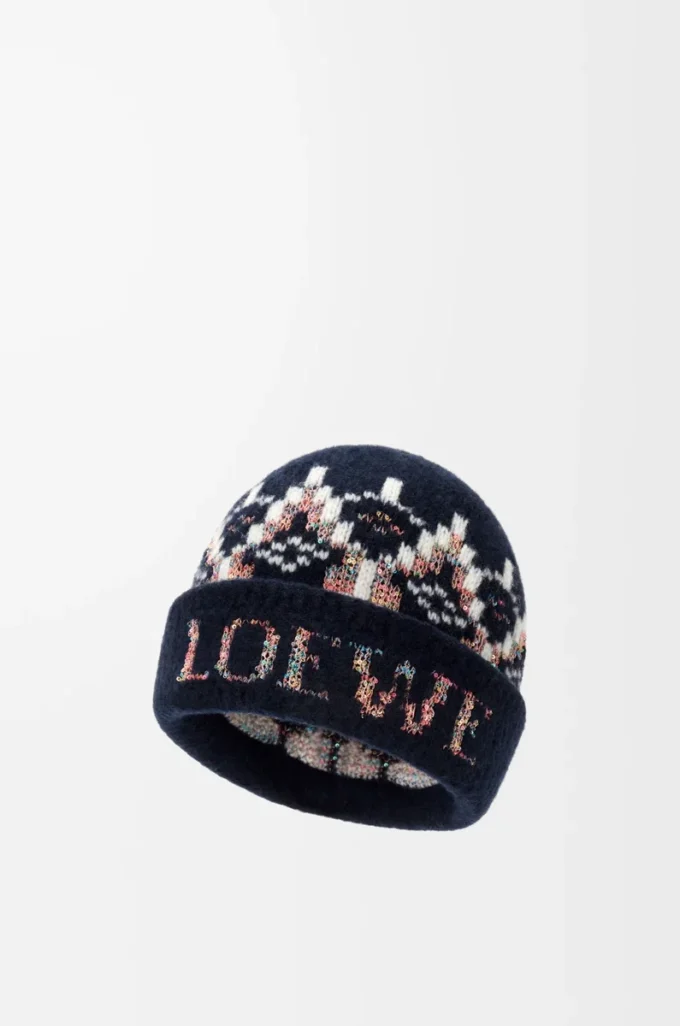 Berretto in misto lana Blu navy/Multicolore