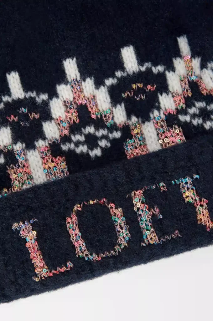 Berretto in misto lana Blu navy/Multicolore