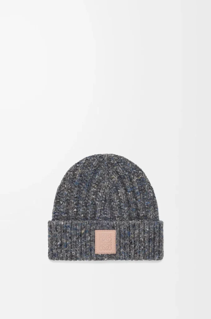 Berretto in misto lana e cashmere Grigio/blu melange
