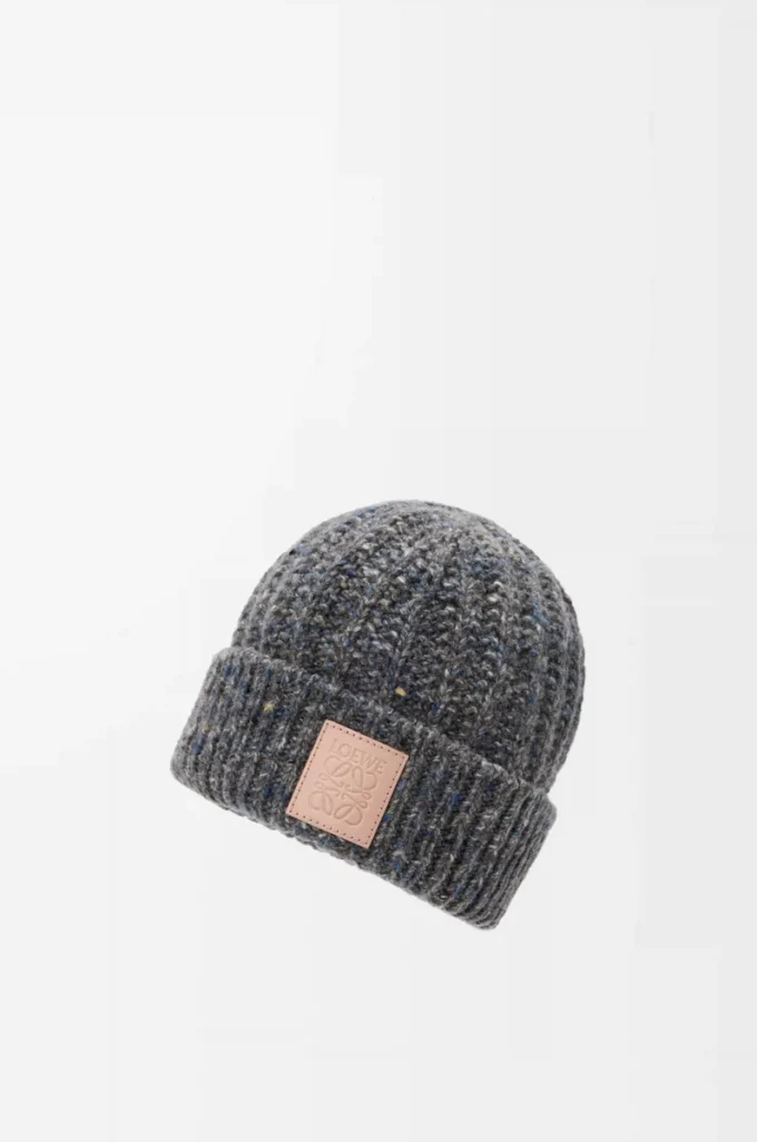 Berretto in misto lana e cashmere Grigio/blu melange
