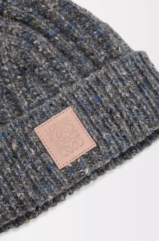 Berretto in misto lana e cashmere Grigio/blu melange