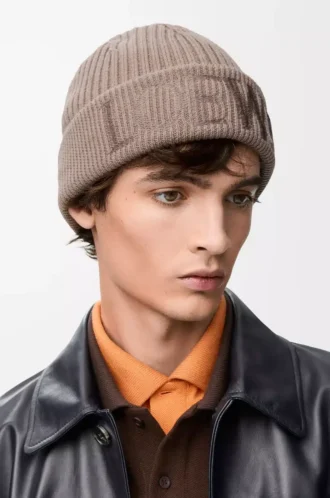 Berretto LOEWE in lana beige scuro